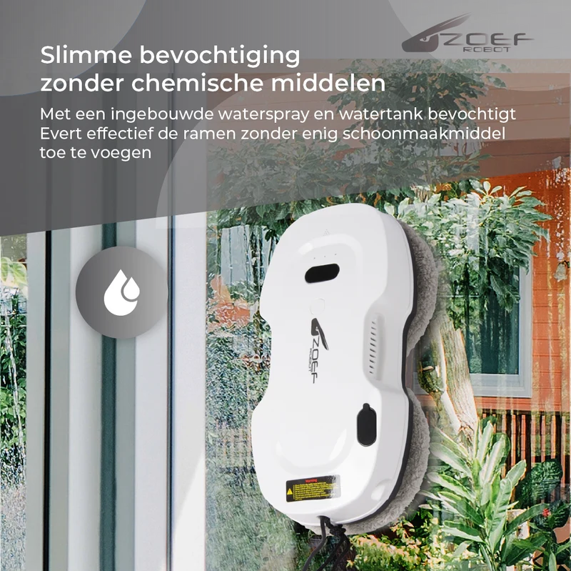 Zoef Robot raamwasser Evert met waterspray
