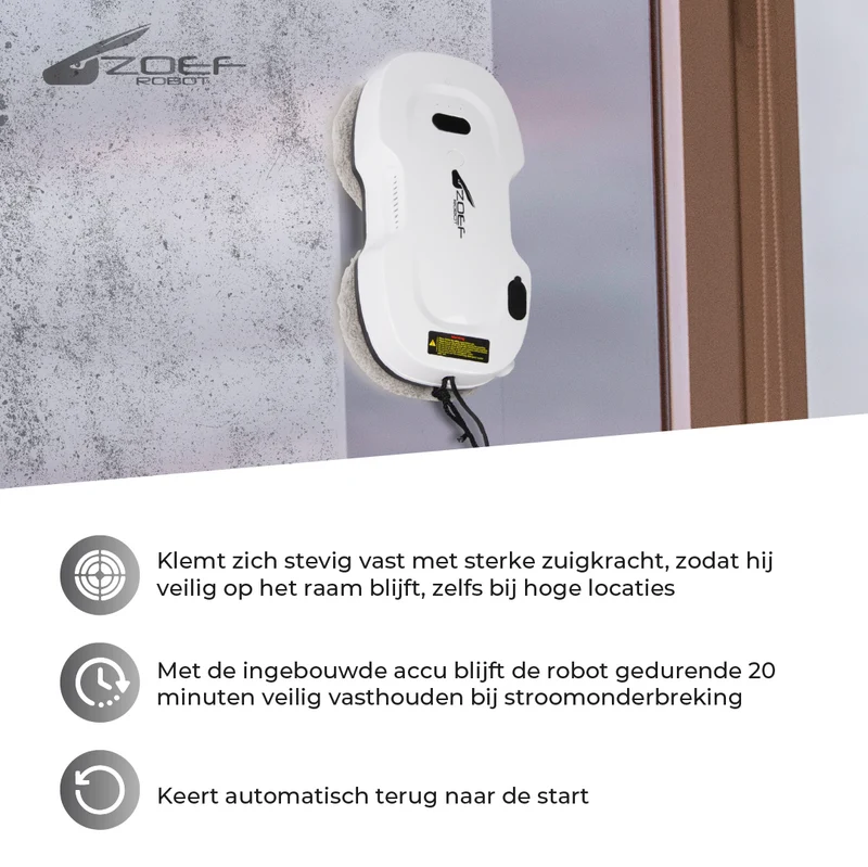 Zoef Robot raamwasser Evert met waterspray