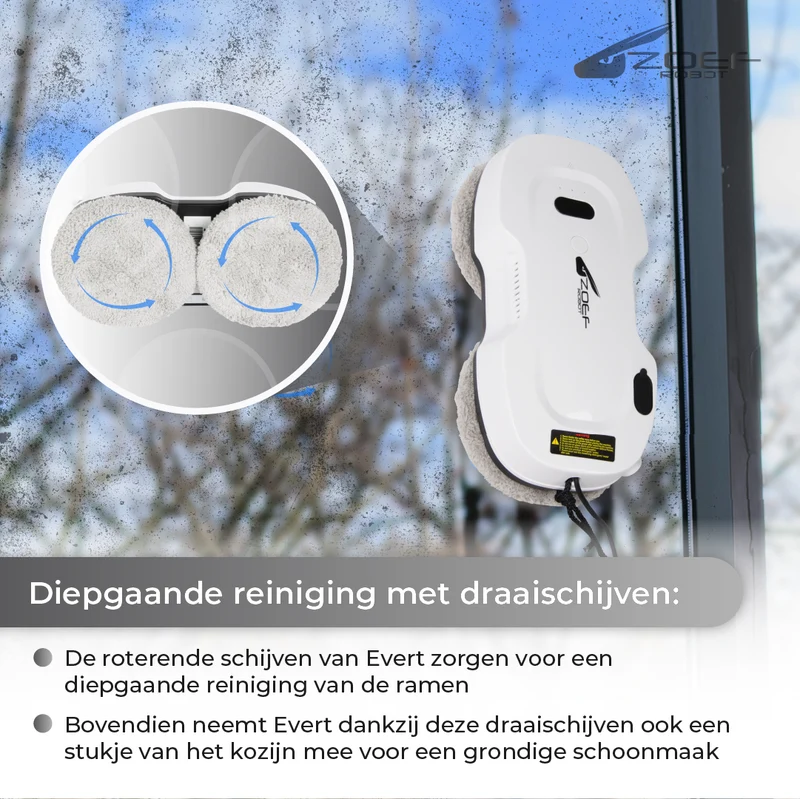 Zoef Robot raamwasser Evert met waterspray