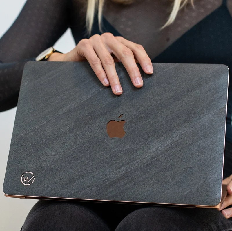 Cover en pierre MacBook BLACK BEAN Premium Made in France