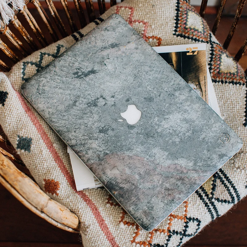 Cover en pierre MacBook SILVER GREY Premium Made in France