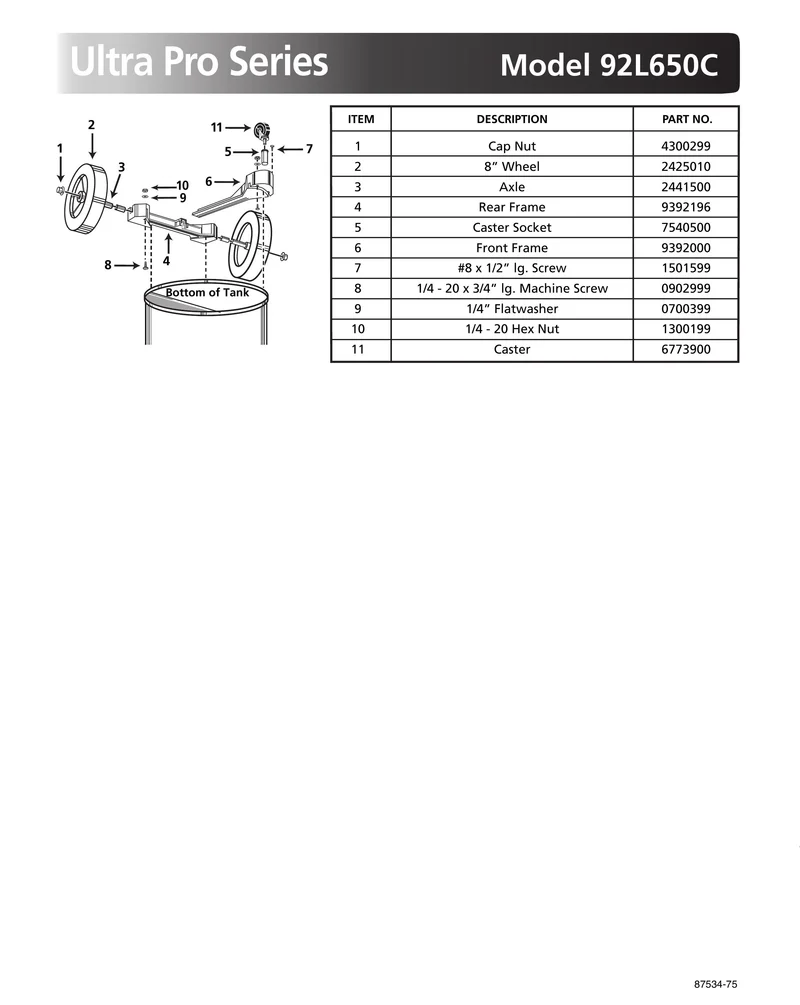 Shop-Vac Parts List for 92L650C Models (10 Gallon* Black / Stainless Steel Vac)