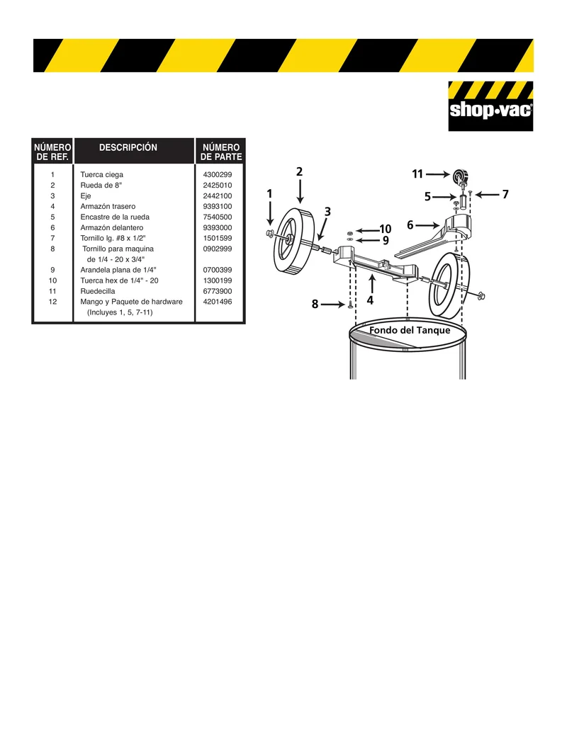 Shop-Vac Parts List for 92P650A Models (14 Gallon* Industrial Vac)