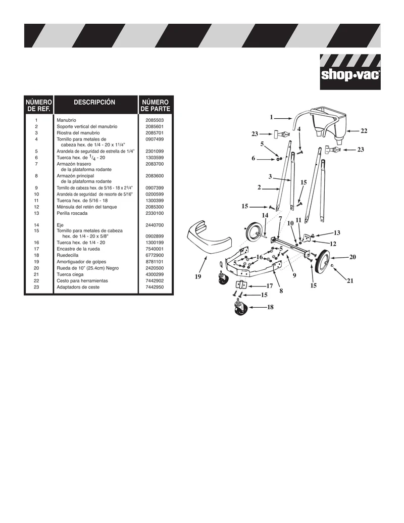 Shop-Vac Parts List for 984B Models (15 Gallon* Black / Stainless Steel Industrial Vac)