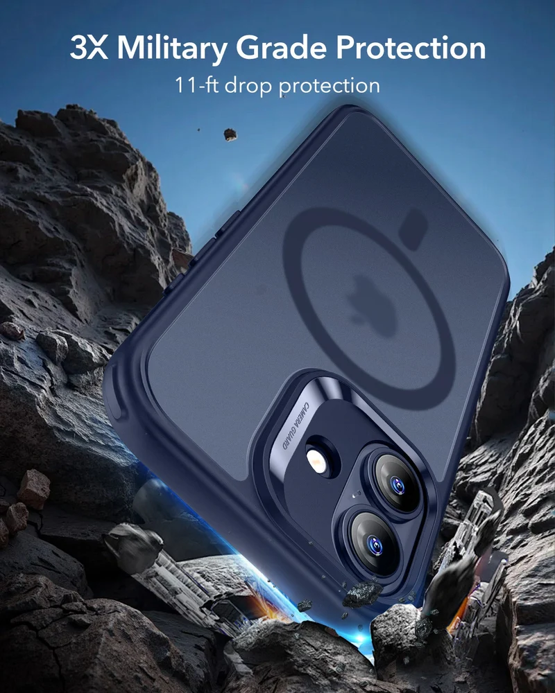 iPhone 17 Classic Hybrid Magnetic Case (Camera Control) - Frosted Blue