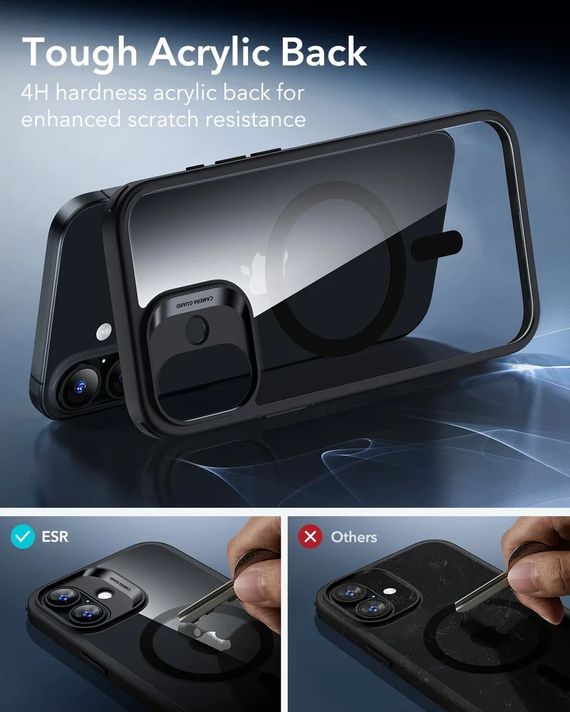 iPhone 17 Classic Hybrid Magnetic Case (Camera Control) - Clear Black