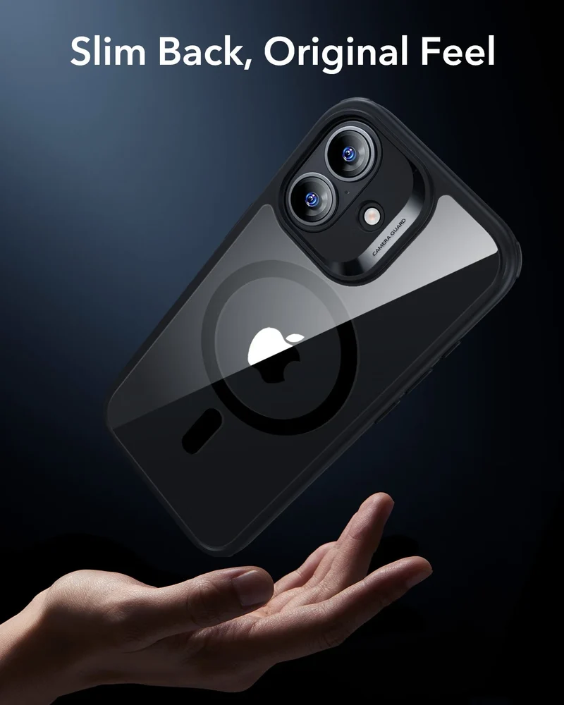 iPhone 17 Classic Hybrid Magnetic Case (Camera Control) - Clear Black