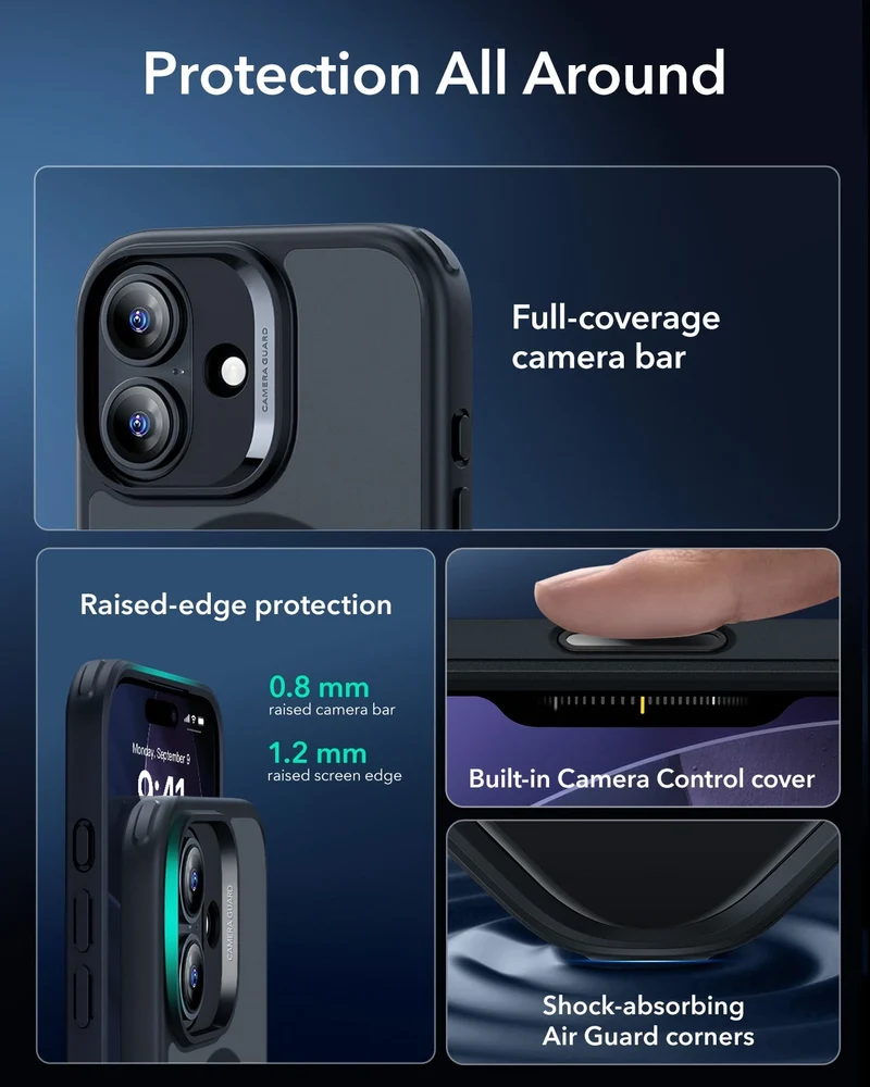 iPhone 17 Classic Hybrid Magnetic Case (Camera Control) - Frosted Black