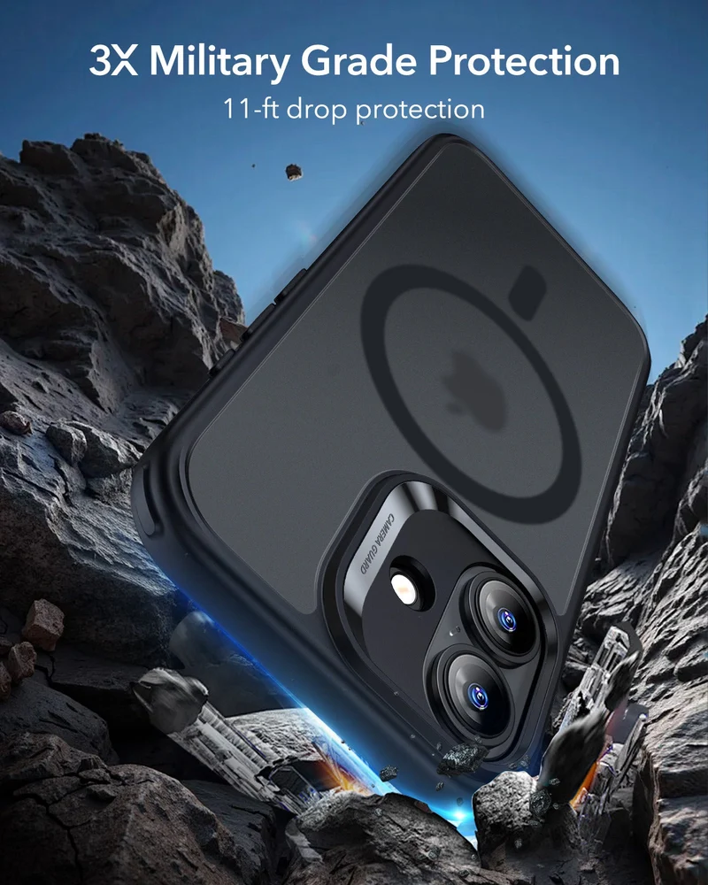 iPhone 17 Classic Hybrid Magnetic Case (Camera Control) - Frosted Black