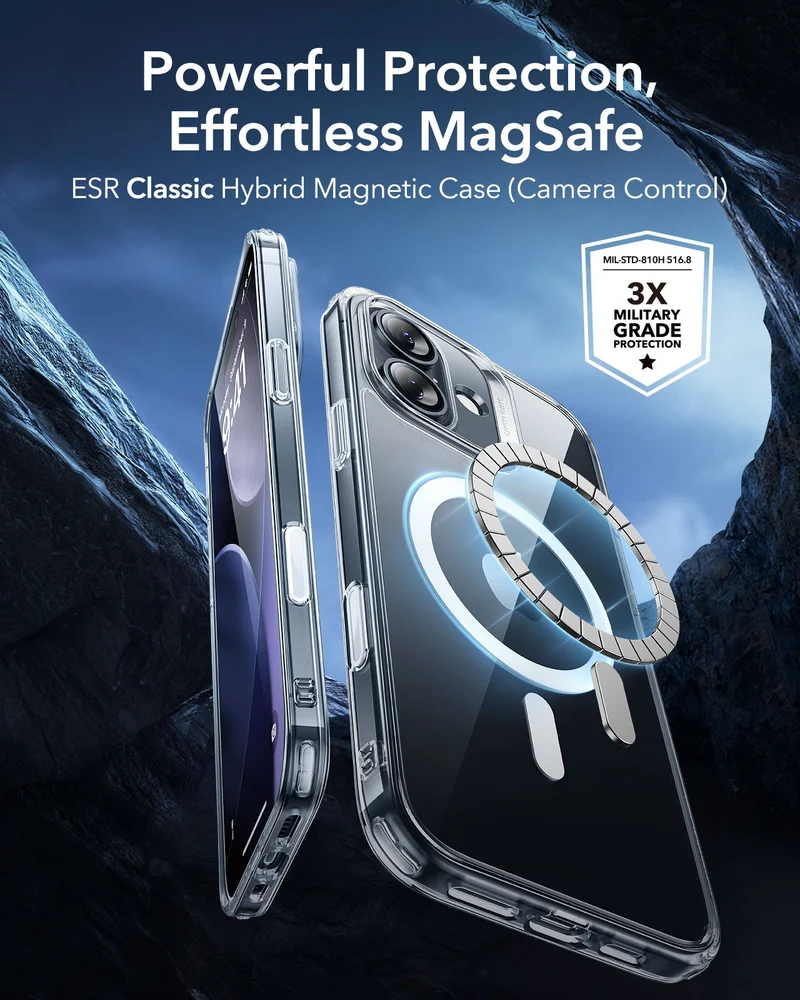 iPhone 17 Classic Hybrid Magnetic Case (Camera Control) - Clear