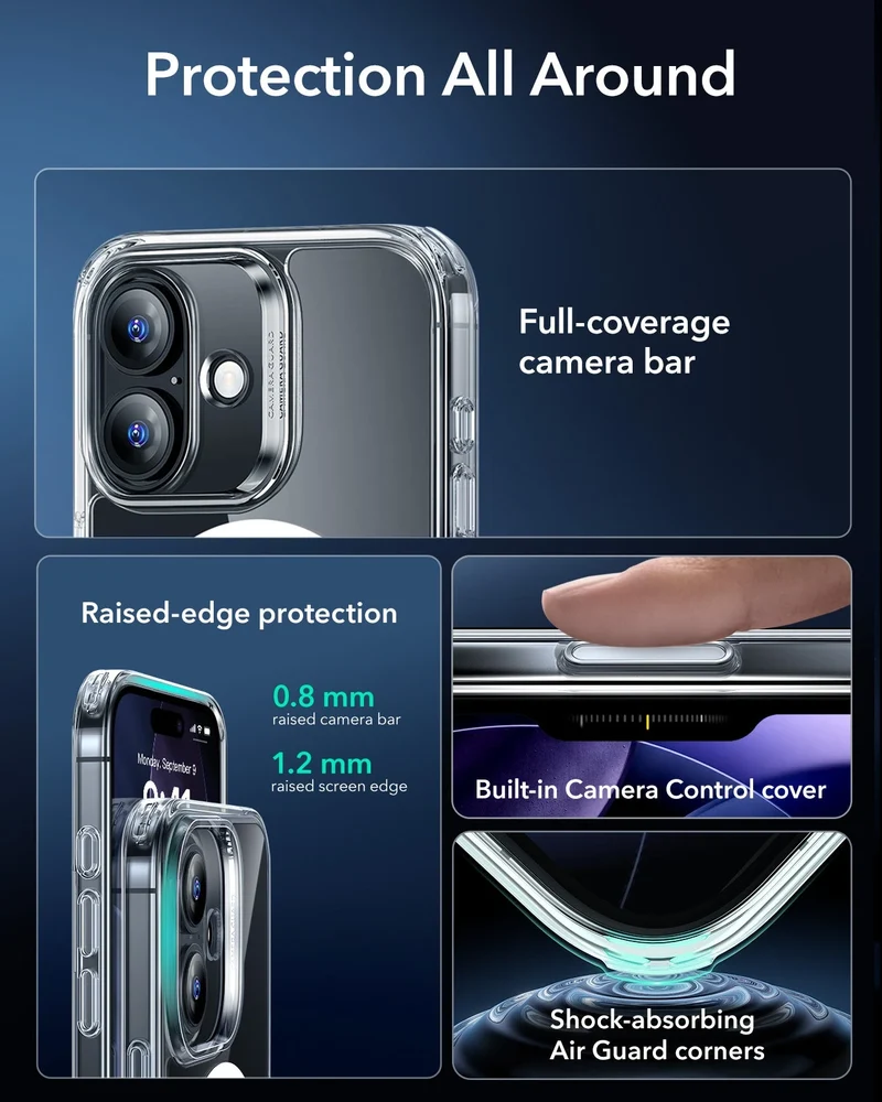 iPhone 17 Classic Hybrid Magnetic Case (Camera Control) - Clear