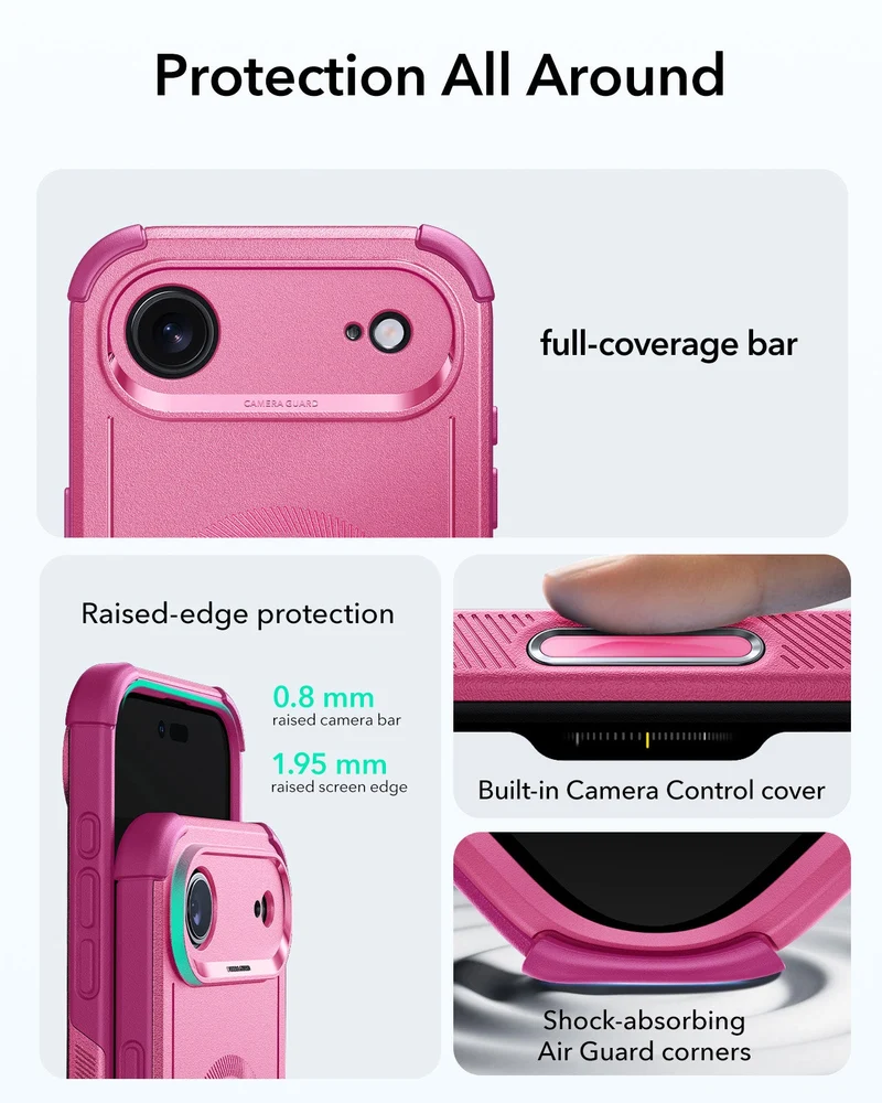 iPhone Air Cyber Tough Magnetic Case (Camera Control) - Rosy Pink
