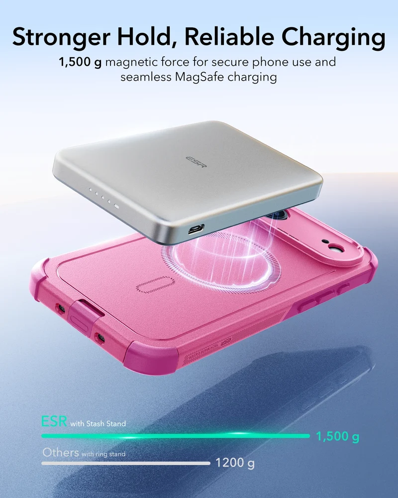 iPhone Air Cyber Tough Magnetic Case (Camera Control) - Rosy Pink
