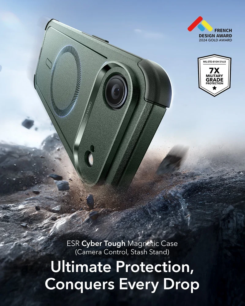 iPhone Air Cyber Tough Magnetic Case (Camera Control) - Olive Green