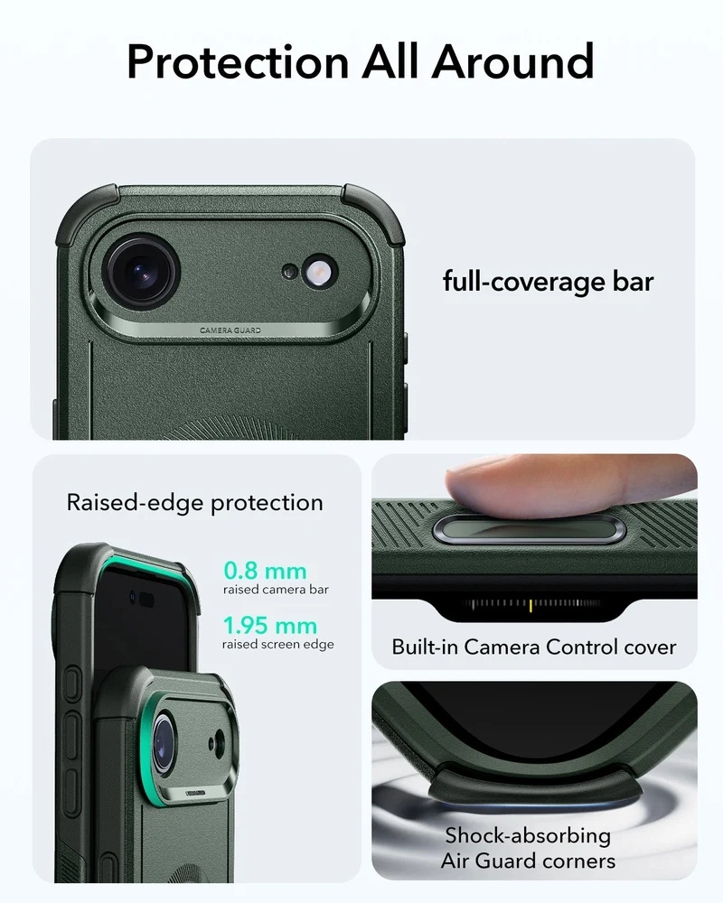 iPhone Air Cyber Tough Magnetic Case (Camera Control) - Olive Green