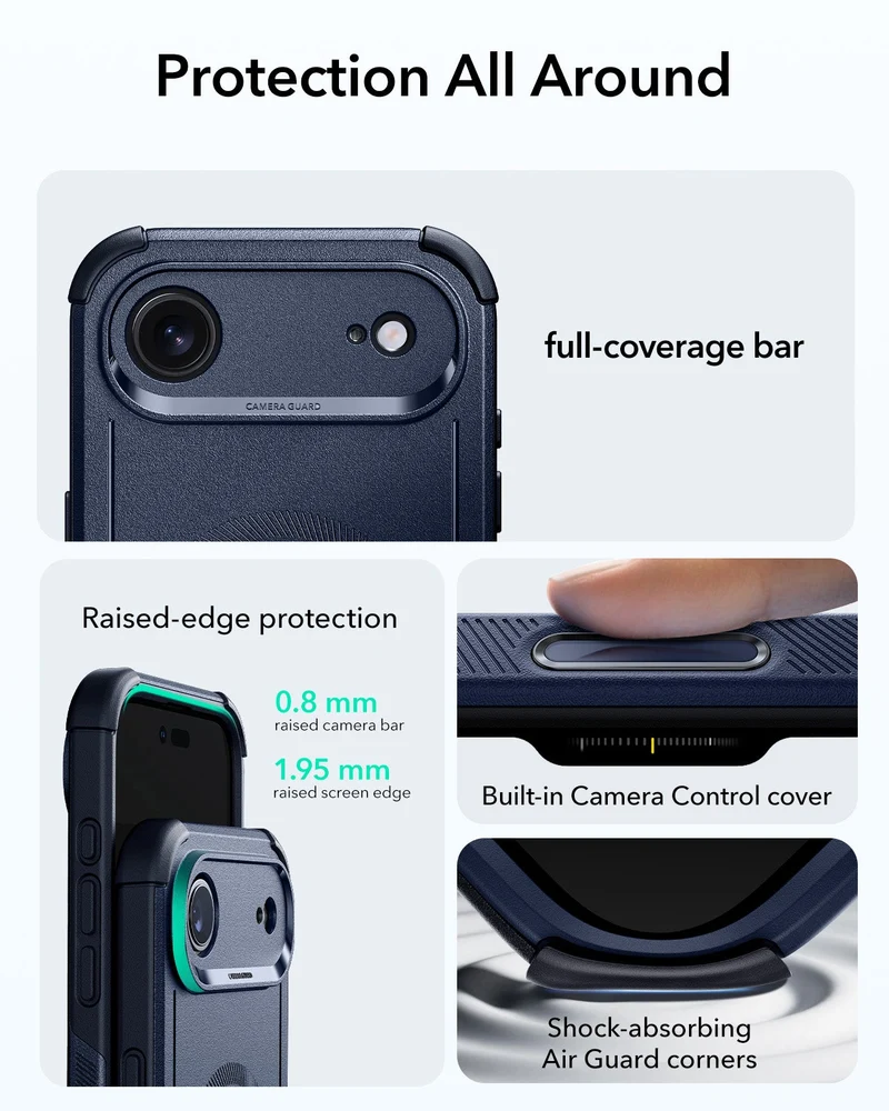 iPhone Air Cyber Tough Magnetic Case (Camera Control) - Navy Blue