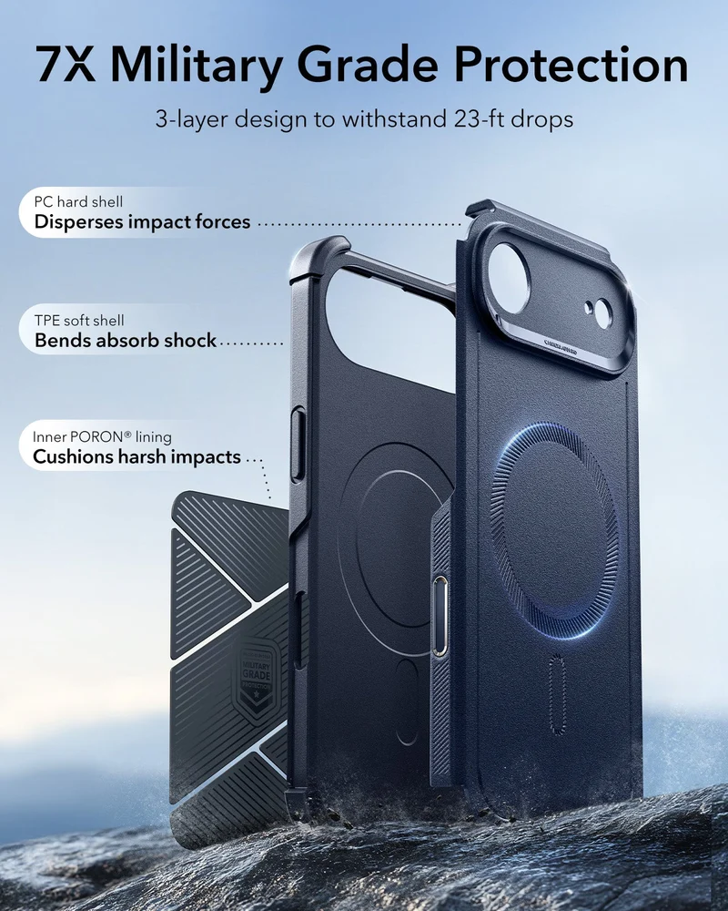 iPhone Air Cyber Tough Magnetic Case (Camera Control) - Navy Blue