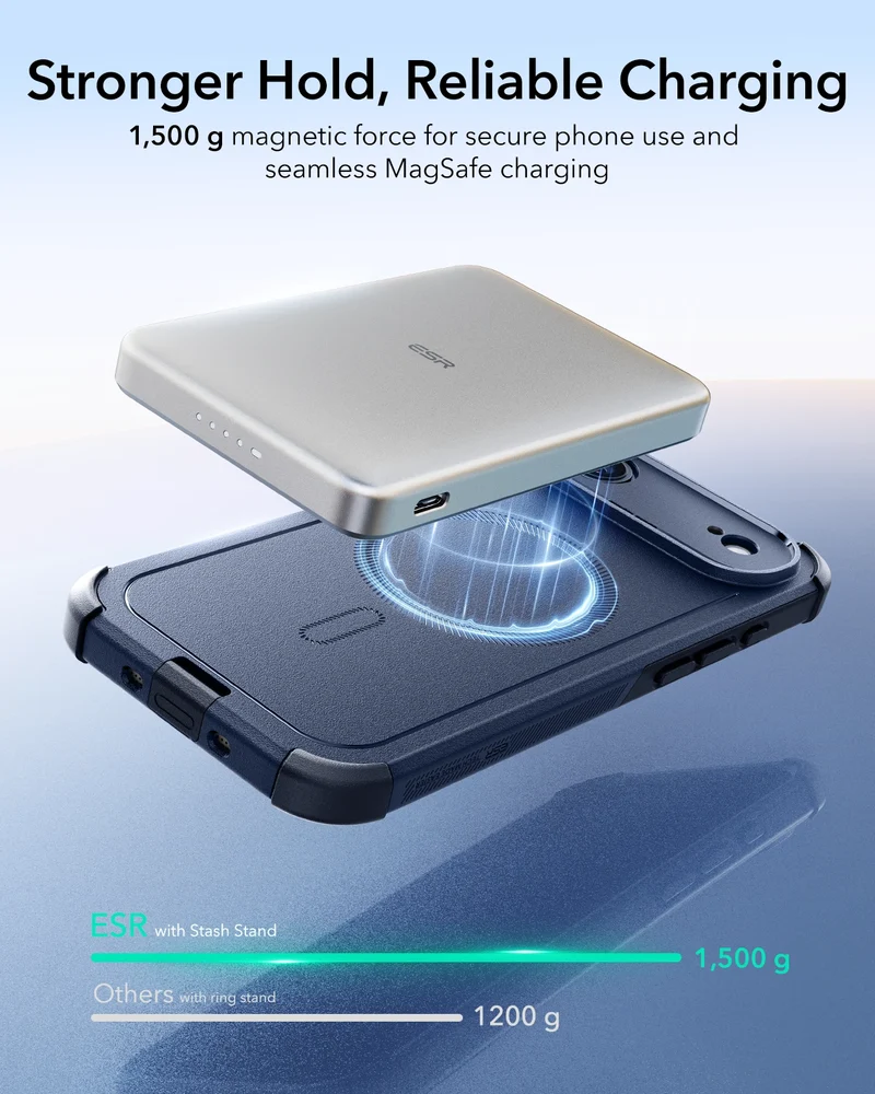 iPhone Air Cyber Tough Magnetic Case (Camera Control) - Navy Blue