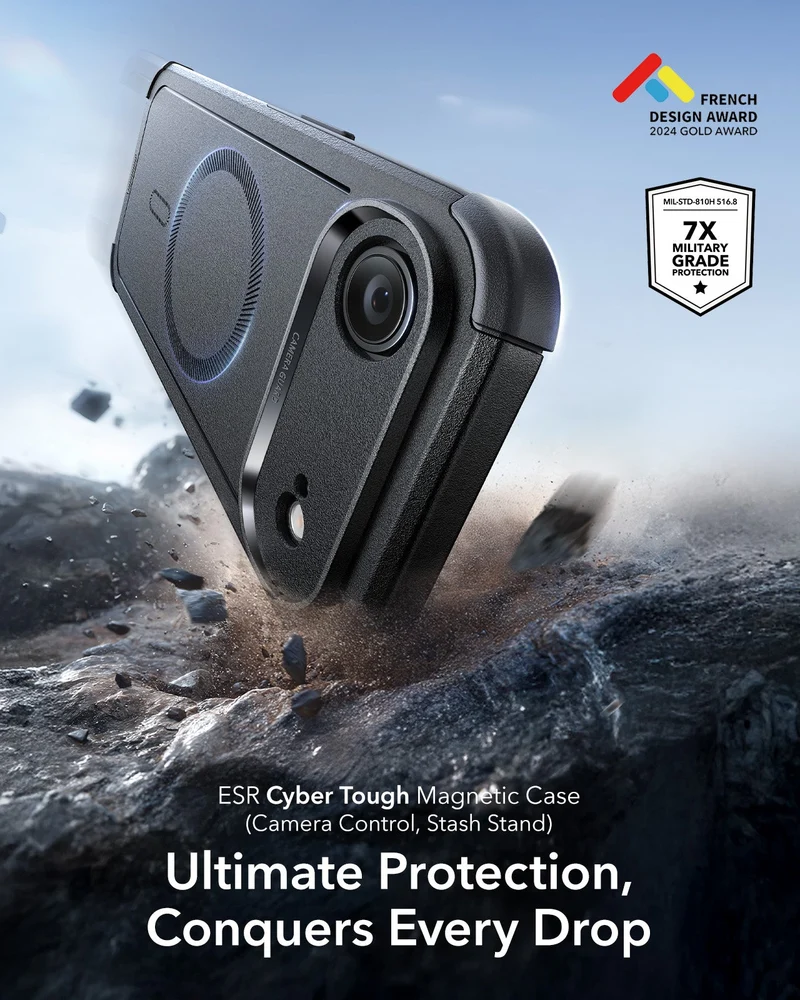 iPhone Air Cyber Tough Magnetic Case (Camera Control) - Black