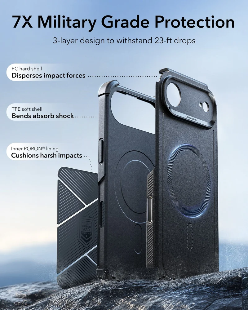 iPhone Air Cyber Tough Magnetic Case (Camera Control) - Black