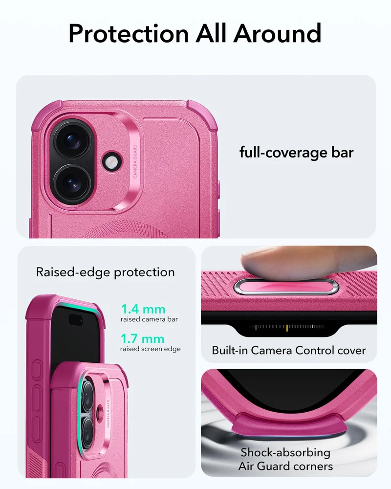 iPhone 17 Cyber Tough Magnetic Case (Camera Control) - Rosy Pink