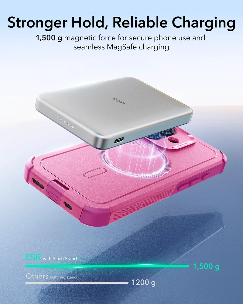 iPhone 17 Cyber Tough Magnetic Case (Camera Control) - Rosy Pink