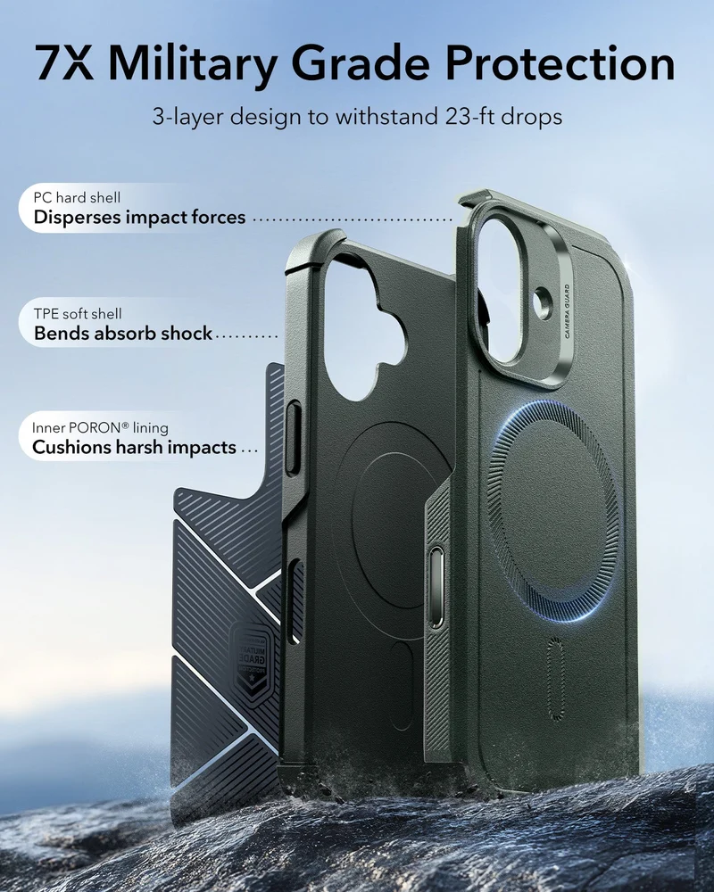 iPhone 17 Cyber Tough Magnetic Case (Camera Control) - Olive Green