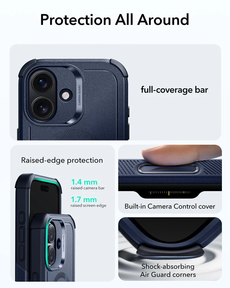 iPhone 17 Cyber Tough Magnetic Case (Camera Control) - Navy Blue