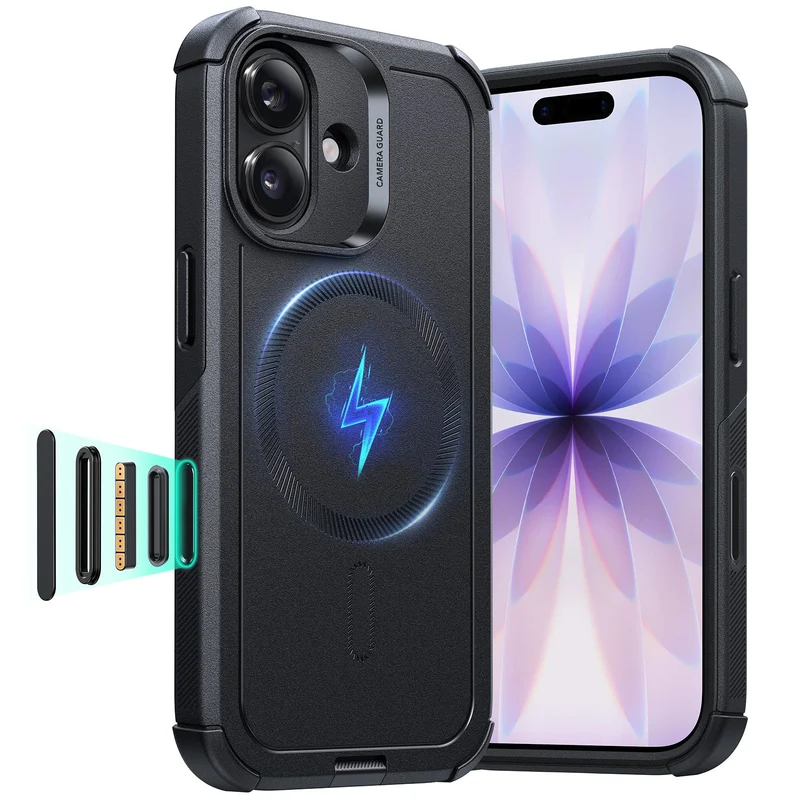 iPhone 17 Cyber Tough Magnetic Case (Camera Control) - Black