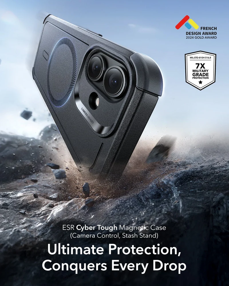 iPhone 17 Cyber Tough Magnetic Case (Camera Control) - Black
