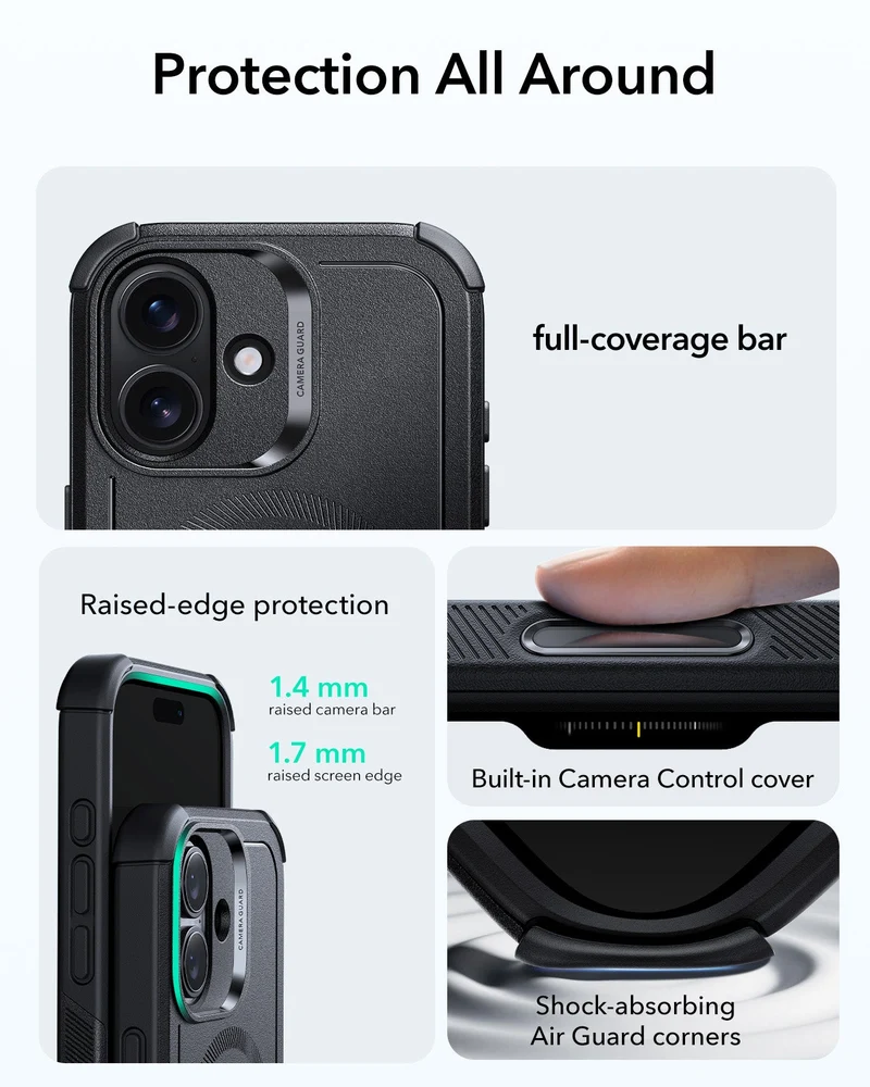iPhone 17 Cyber Tough Magnetic Case (Camera Control) - Black