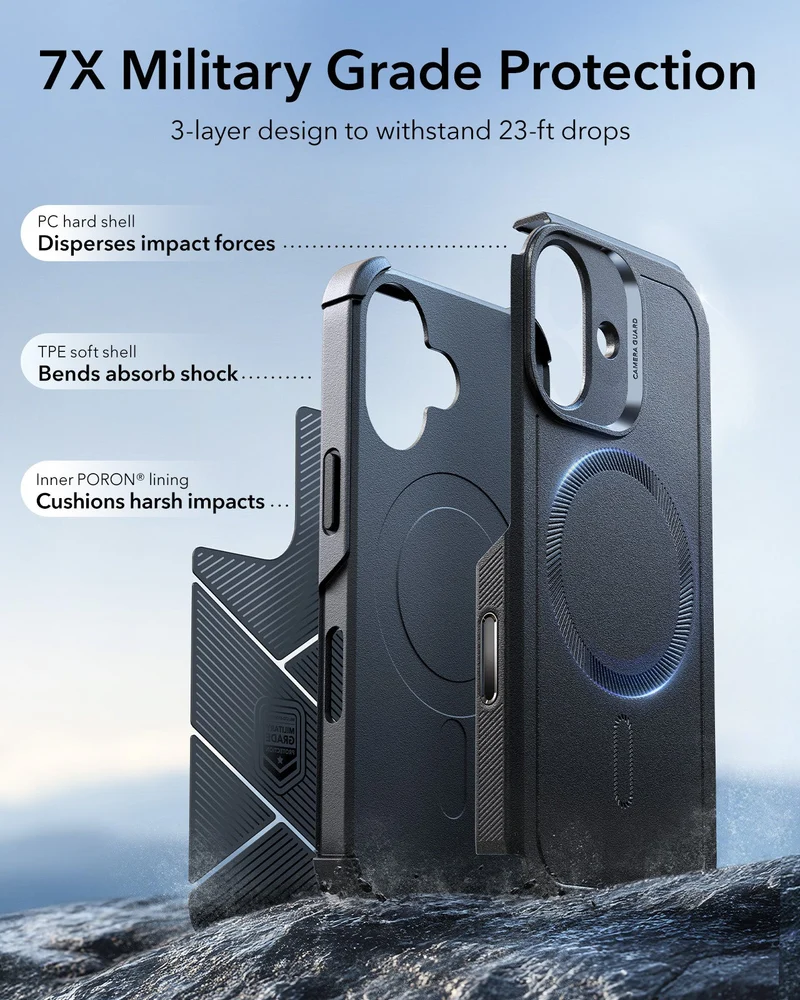 iPhone 17 Cyber Tough Magnetic Case (Camera Control) - Black