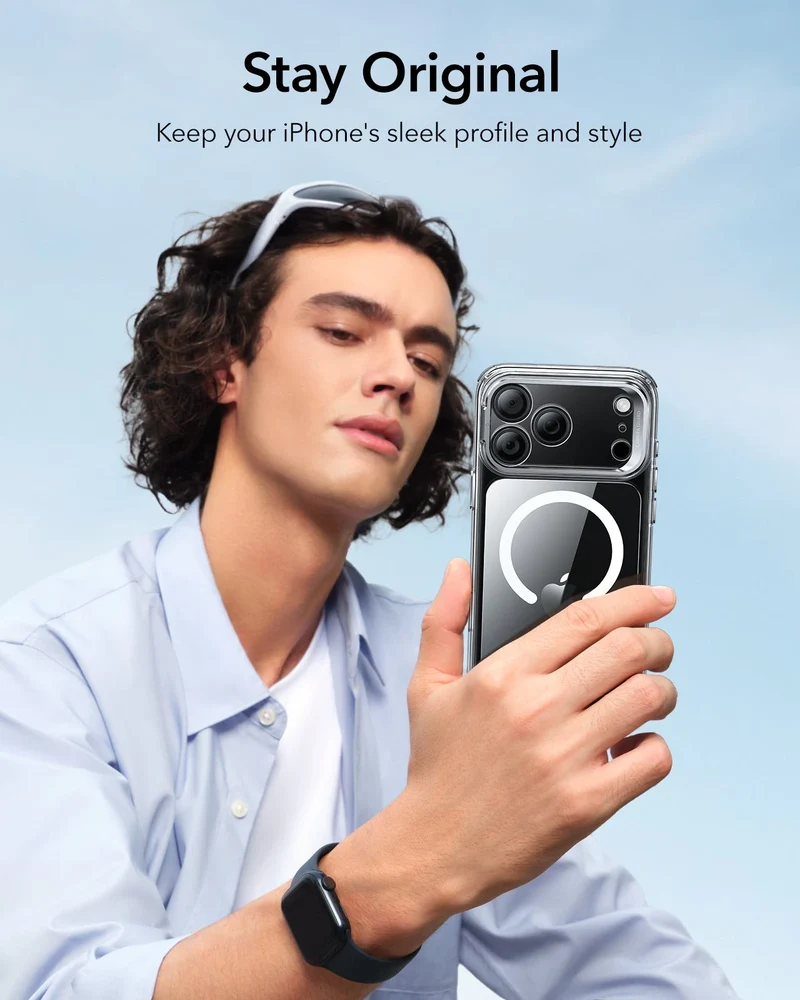 iPhone 17 Pro Classic Hybrid Magnetic Case (Camera Control, Stash Stand) - Clear