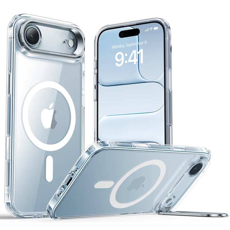 iPhone Air Classic Hybrid Magnetic Case (Camera Control, Stash Stand) - Clear