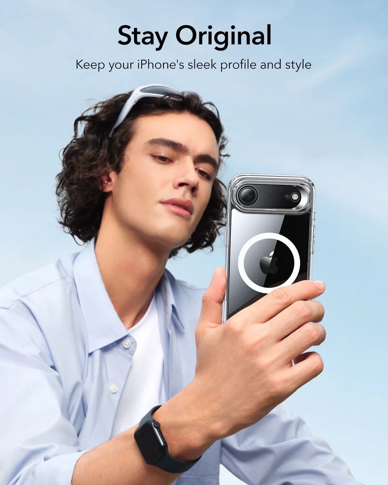 iPhone Air Classic Hybrid Magnetic Case (Camera Control, Stash Stand) - Clear