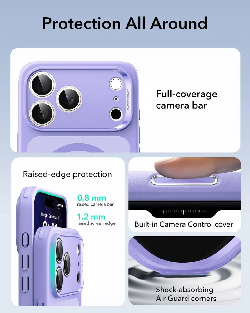 iPhone 17 Pro Max Classic Hybrid Magnetic Case (Camera Control) - Frosted Purple