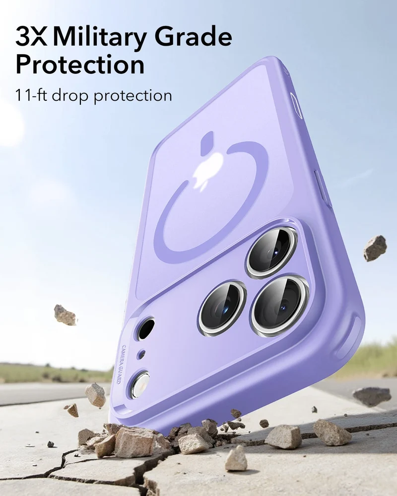 iPhone 17 Pro Max Classic Hybrid Magnetic Case (Camera Control) - Frosted Purple