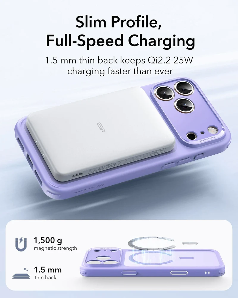 iPhone 17 Pro Max Classic Hybrid Magnetic Case (Camera Control) - Frosted Purple