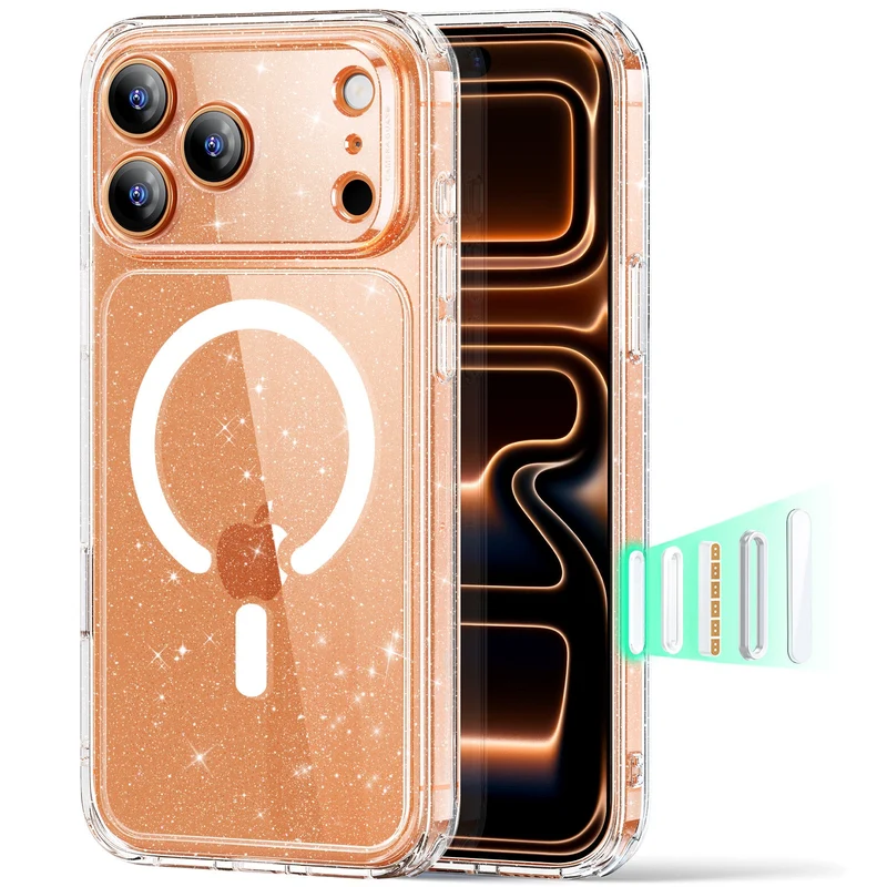 iPhone 17 Pro Max Classic Hybrid Magnetic Case (Camera Control) - Clear Shimmer