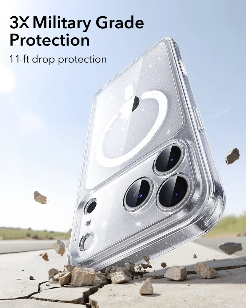 iPhone 17 Pro Max Classic Hybrid Magnetic Case (Camera Control) - Clear Shimmer