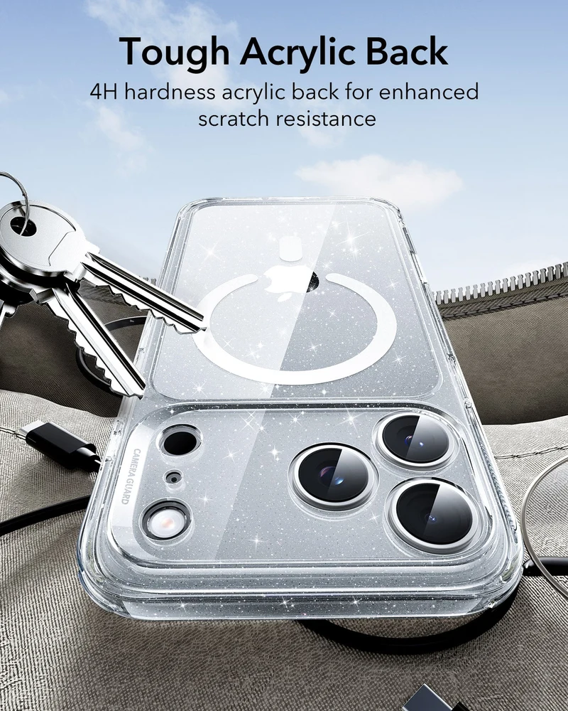 iPhone 17 Pro Max Classic Hybrid Magnetic Case (Camera Control) - Clear Shimmer