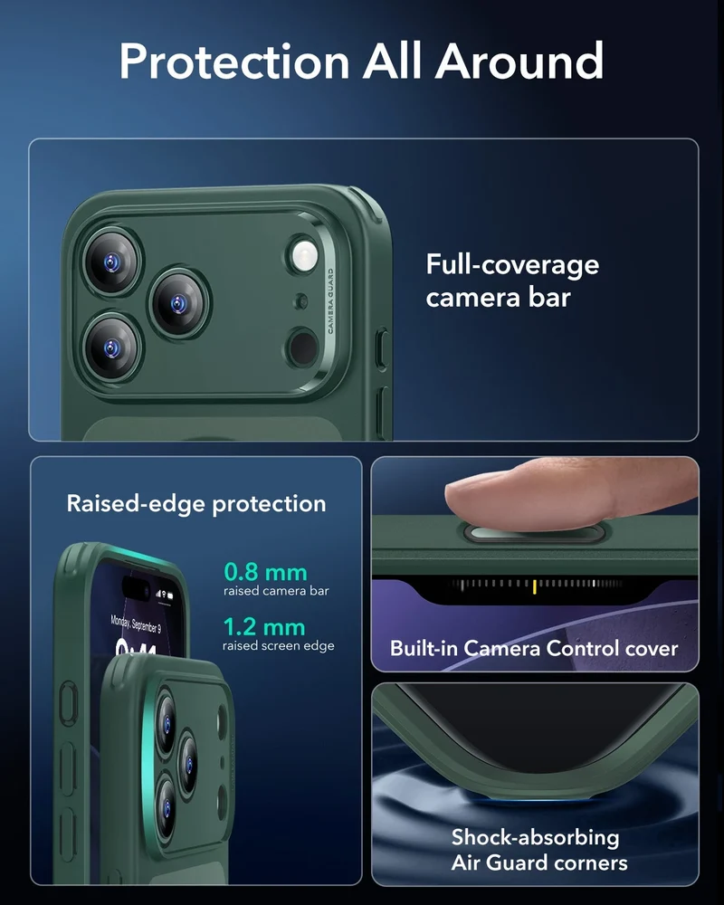 iPhone 17 Pro Max Classic Hybrid Magnetic Case (Camera Control) - Frosted Green