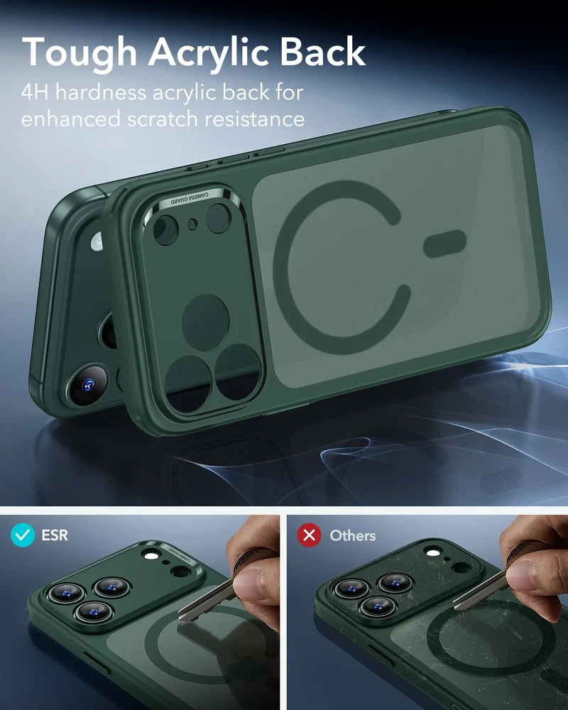 iPhone 17 Pro Max Classic Hybrid Magnetic Case (Camera Control) - Frosted Green