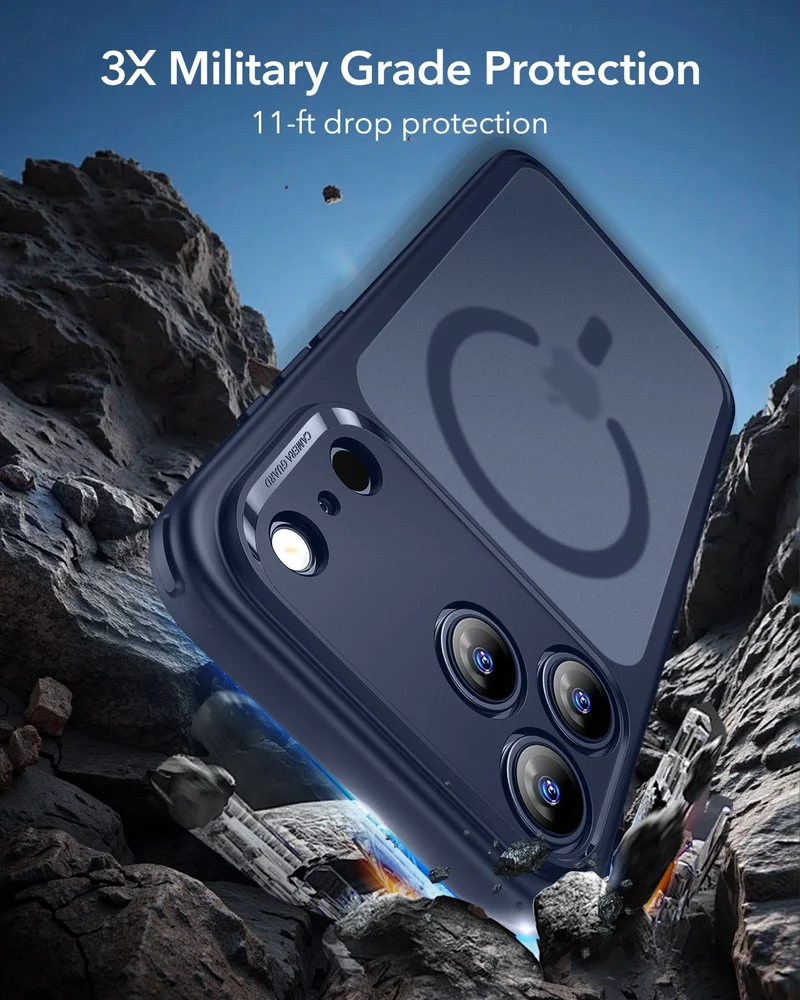 iPhone 17 Pro Max Classic Hybrid Magnetic Case (Camera Control) - Frosted Blue