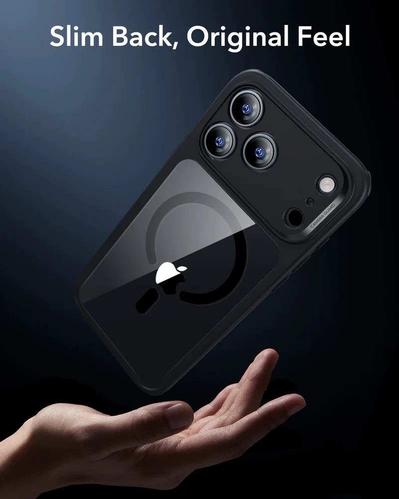 iPhone 17 Pro Max Classic Hybrid Magnetic Case (Camera Control) - Clear Black