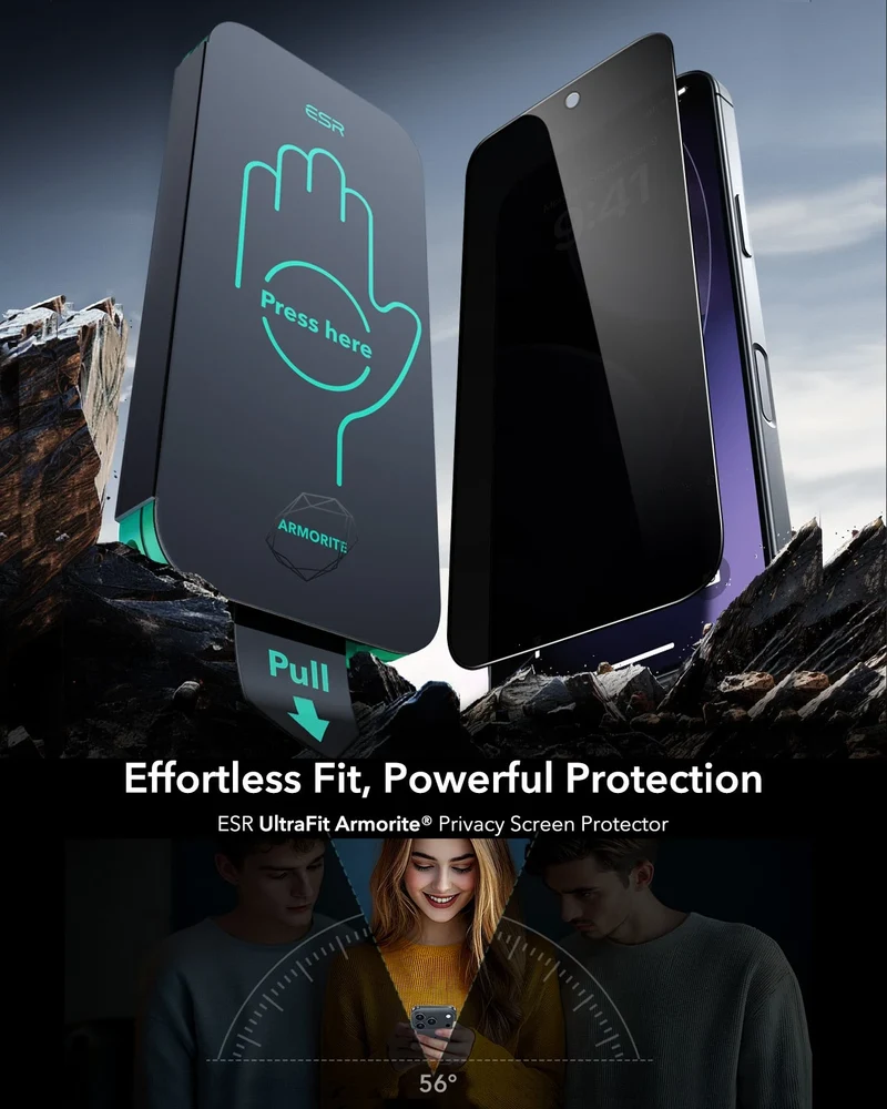 iPhone 17 Pro Max UltraFit Armorite®️ Privacy Screen Protector - 3 Pack