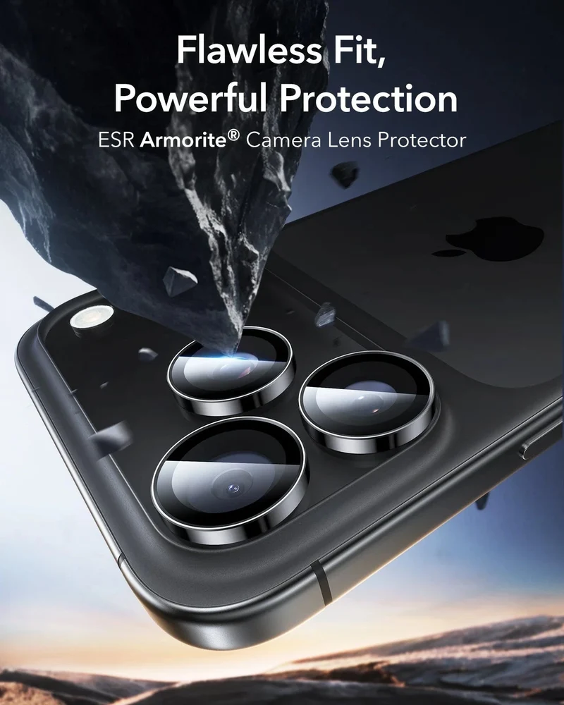 iPhone 17 Pro Max/17 Pro Armorite®️ Camera Lens Protector - Black
