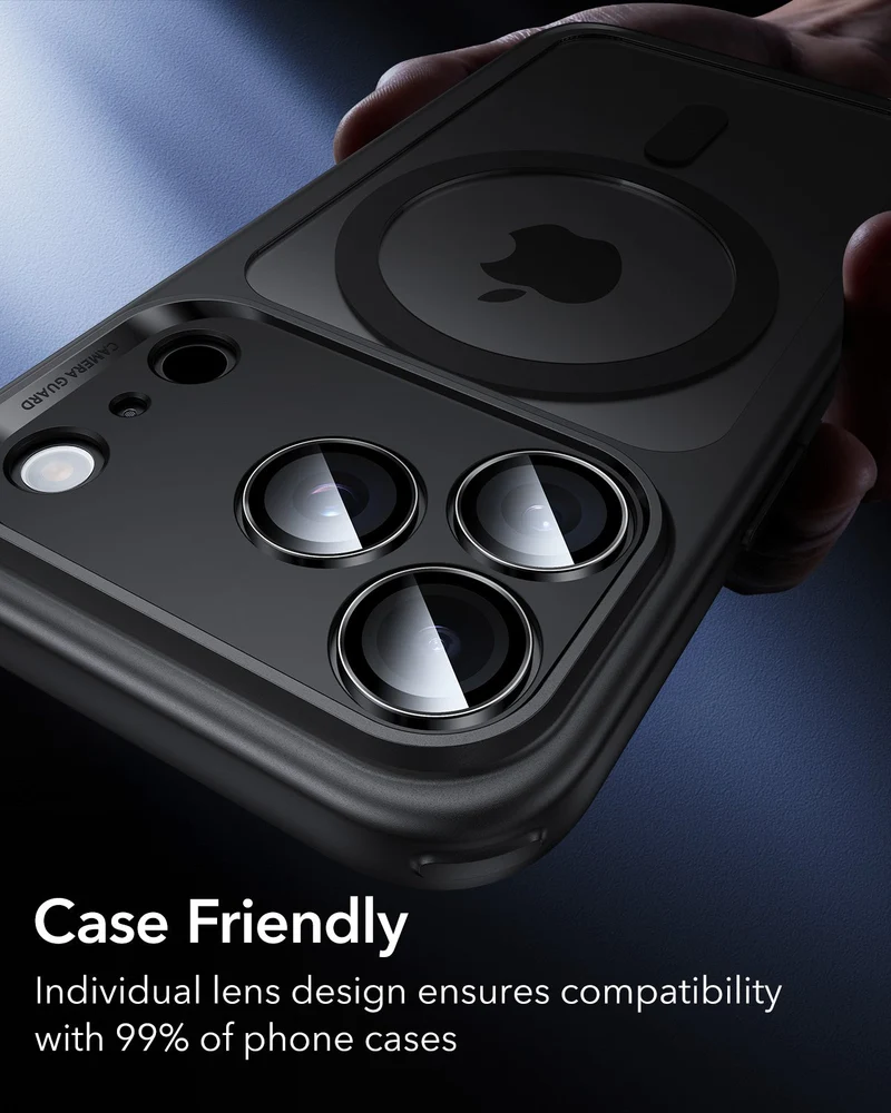 iPhone 17 Pro Max/17 Pro Armorite®️ Camera Lens Protector - Black