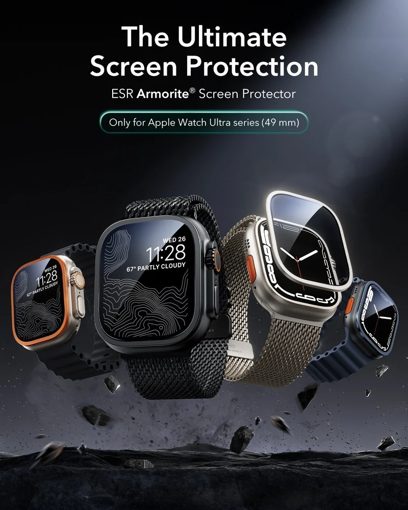 Apple Watch Ultra 3 Armorite Screen Protector - Black