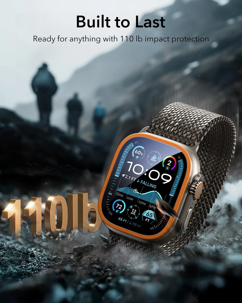 Apple Watch Ultra 3 Armorite Screen Protector - Titanium / Orange